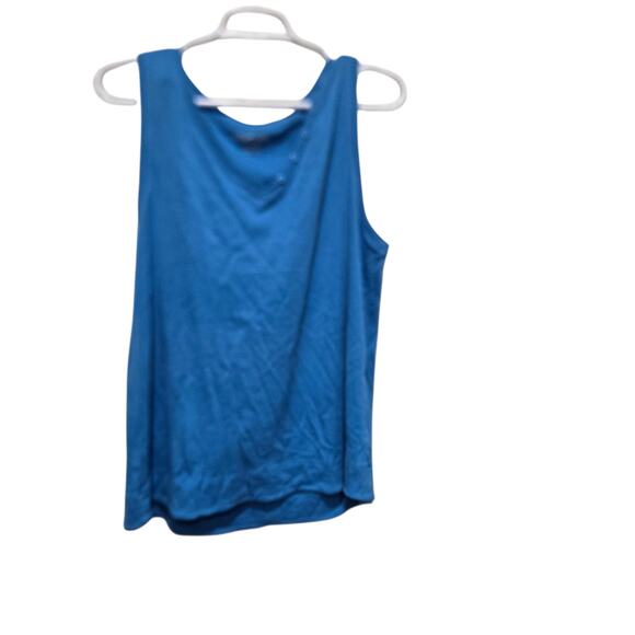 Chico's Tops - Chico's Blue Sleeveless V-Neck Button Tank Top Size 2 (L) 100% Cotton